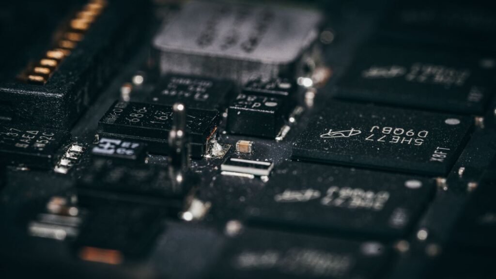Macro photo of circuit board